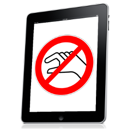 do not touch my ipad sign